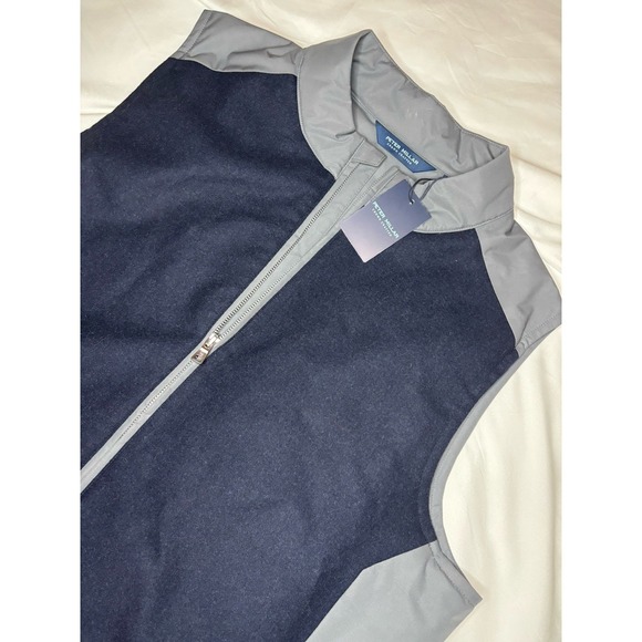 Peter Millar Crown Crafted Cambridge Hybrid Vest Wool Navy Gray XL $295 NWT Read